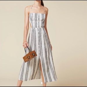REFORMATION Manon Striped Linen Dress